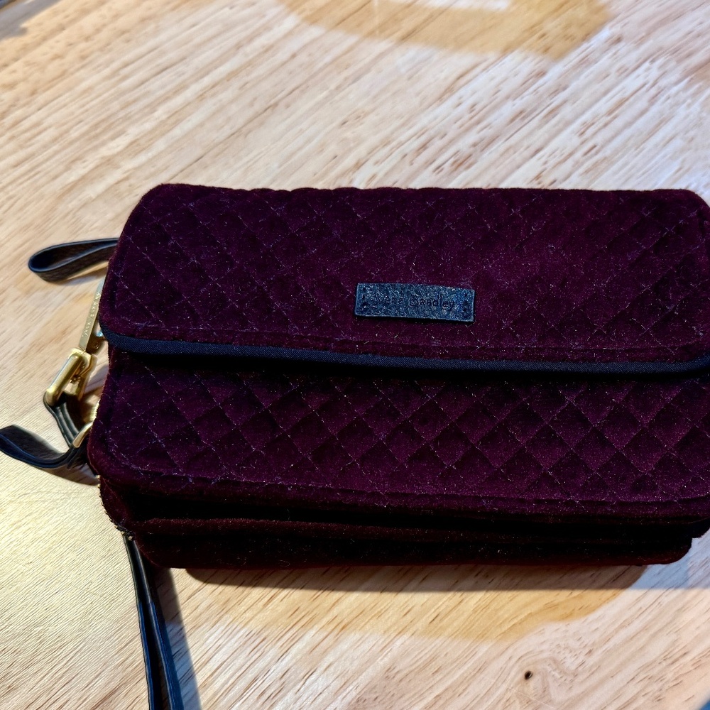 BIG SALE Vera Bradley Quilted wine velvet wallet/wristlet